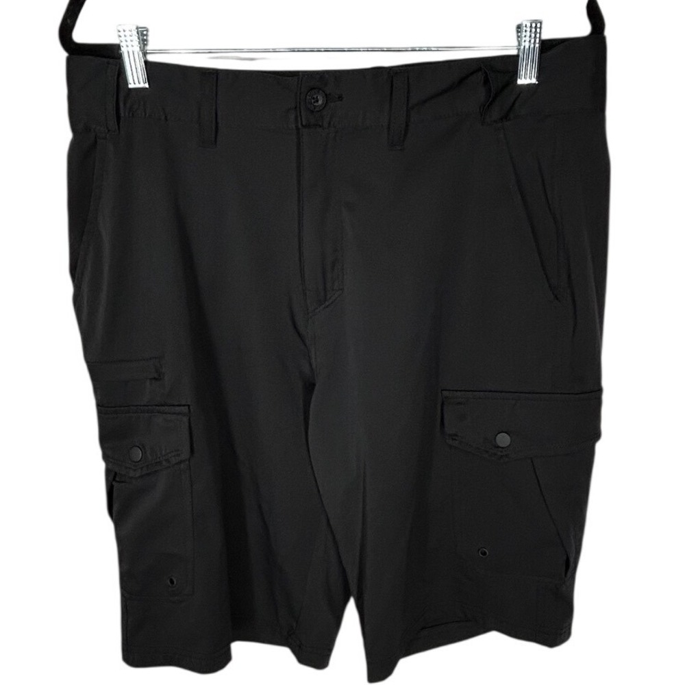 Denali Black Cargo Shorts Snap and Zip Pockets Tagged Men's 34 Actual 36 Waist
